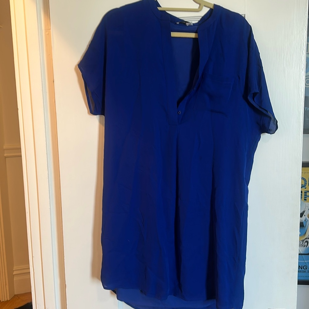 Blue Crepe Vince Dress Size Small